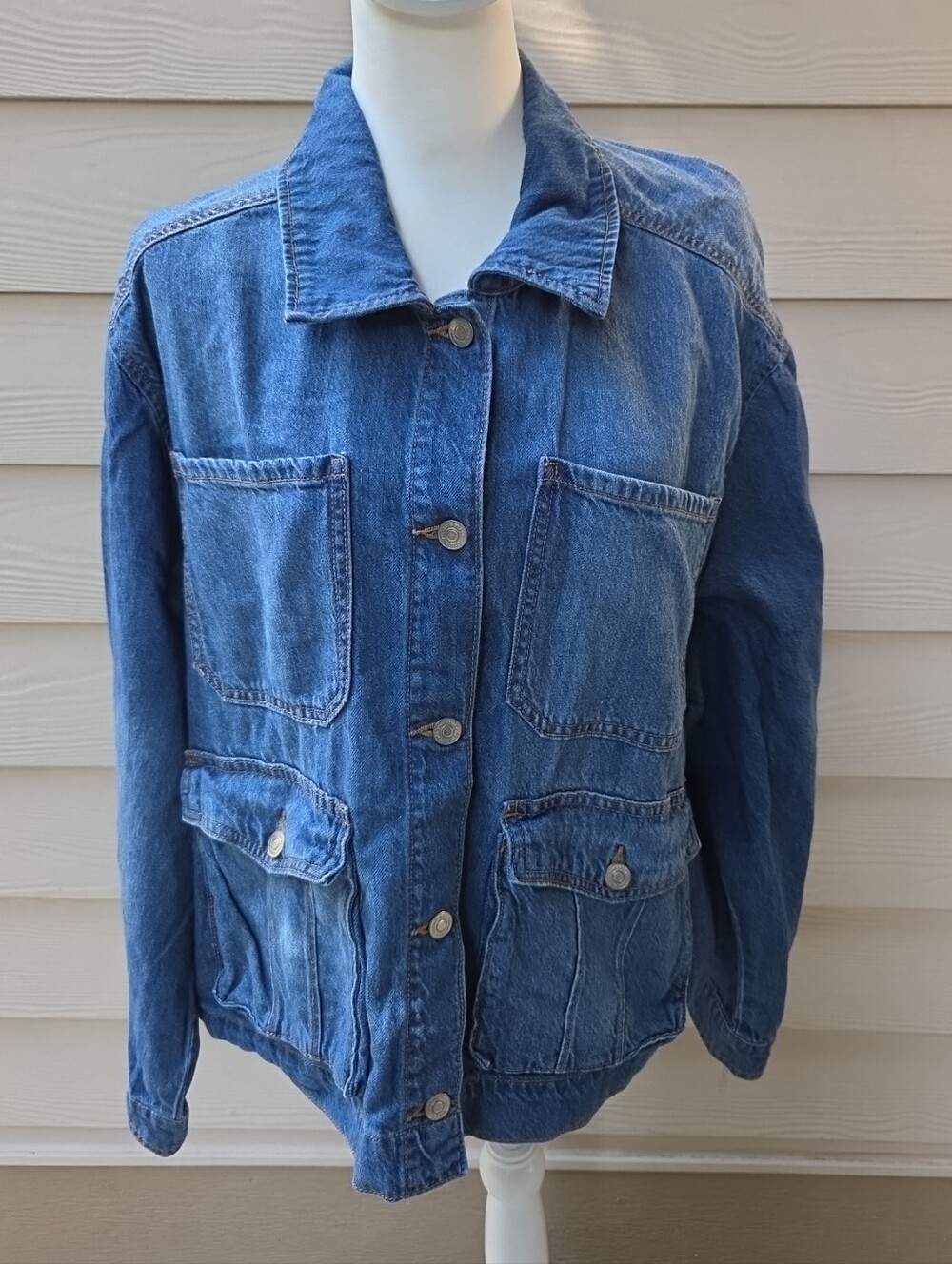 Terra & Sky Vintage-Inspired Blue Denim Jacket – Size 2X